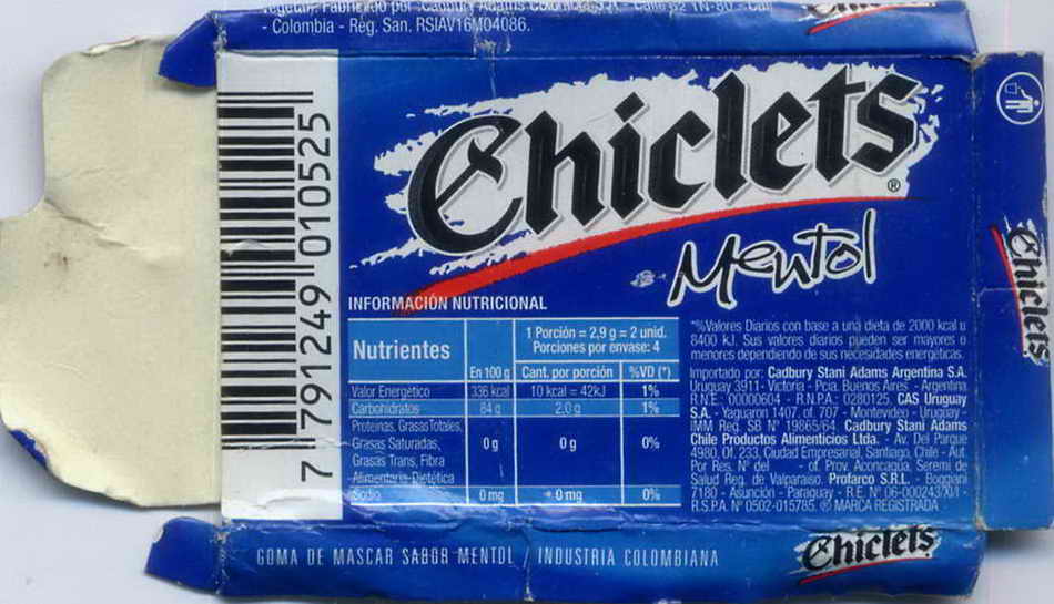 CHICLETS box pellets