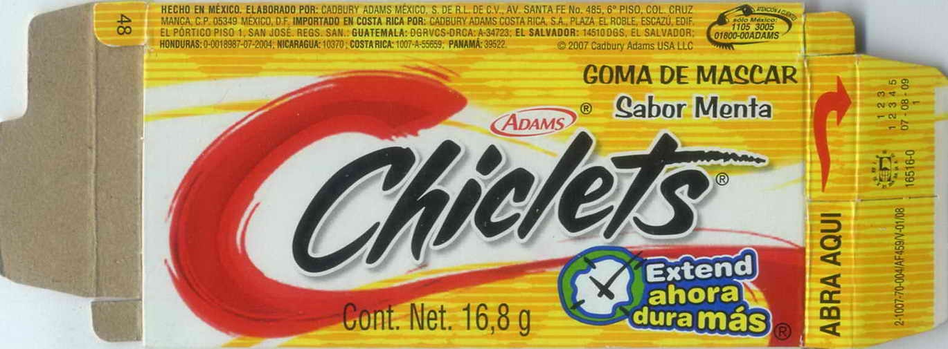 CHICLETS box pellets