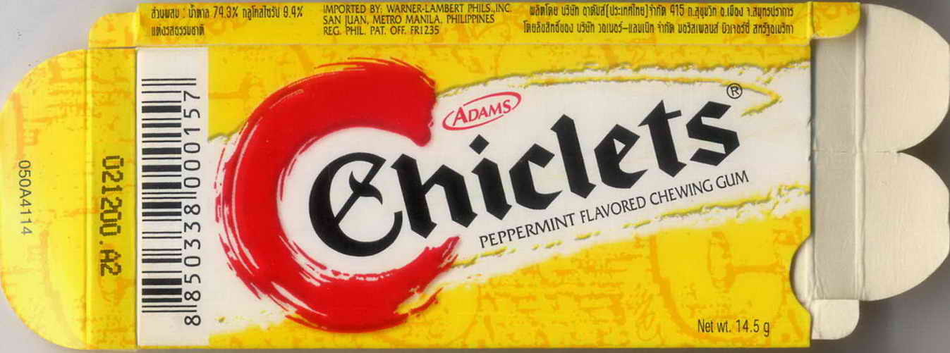 CHICLETS box pellets