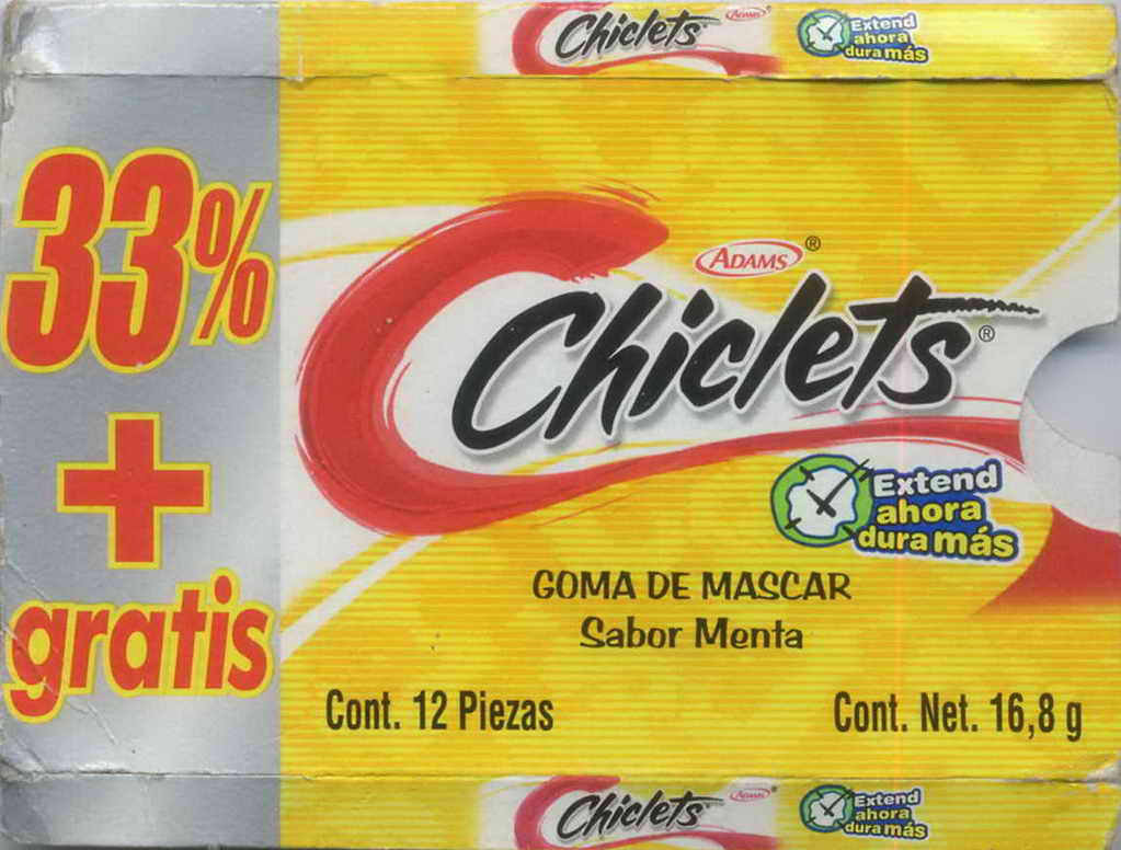 CHICLETS box pellets