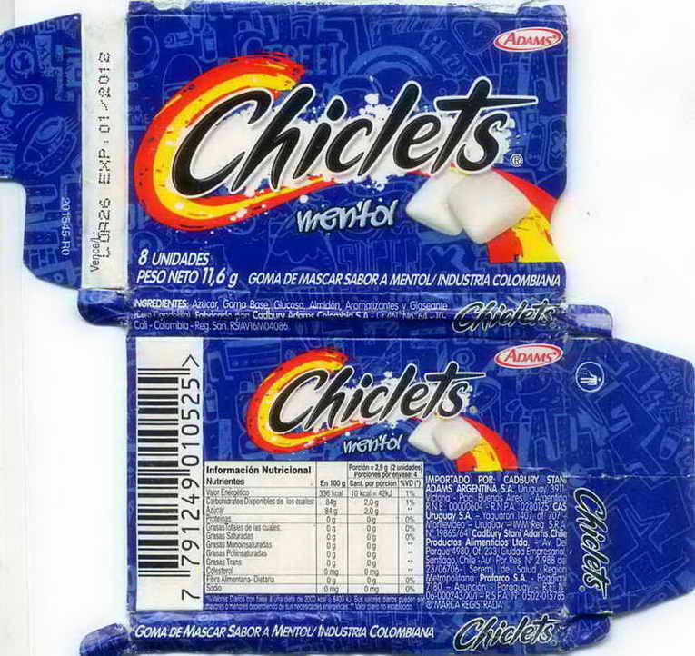 CHICLETS box pellets