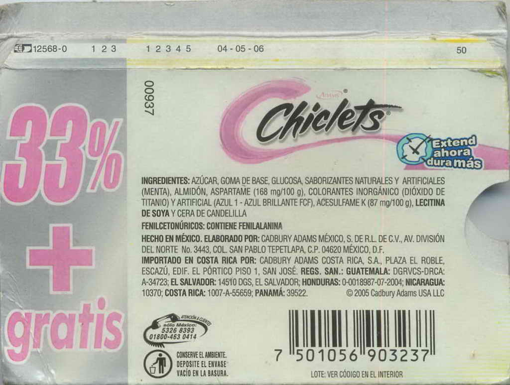 CHICLETS box pellets