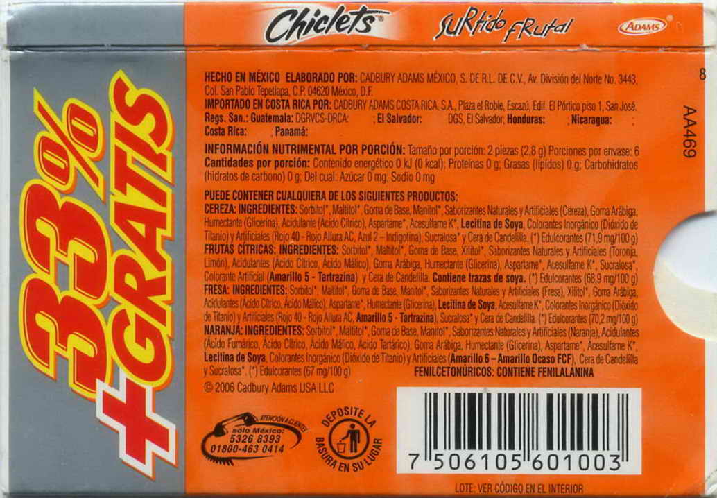 CHICLETS box pellets