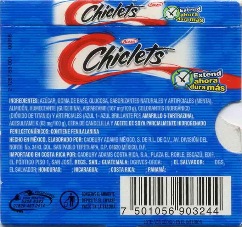 CHICLETS box pellets