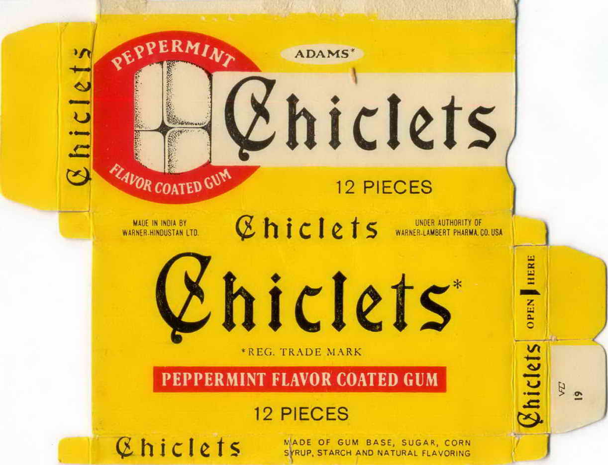 CHICLETS box pellets