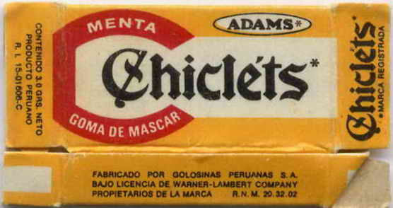 CHICLETS box pellets