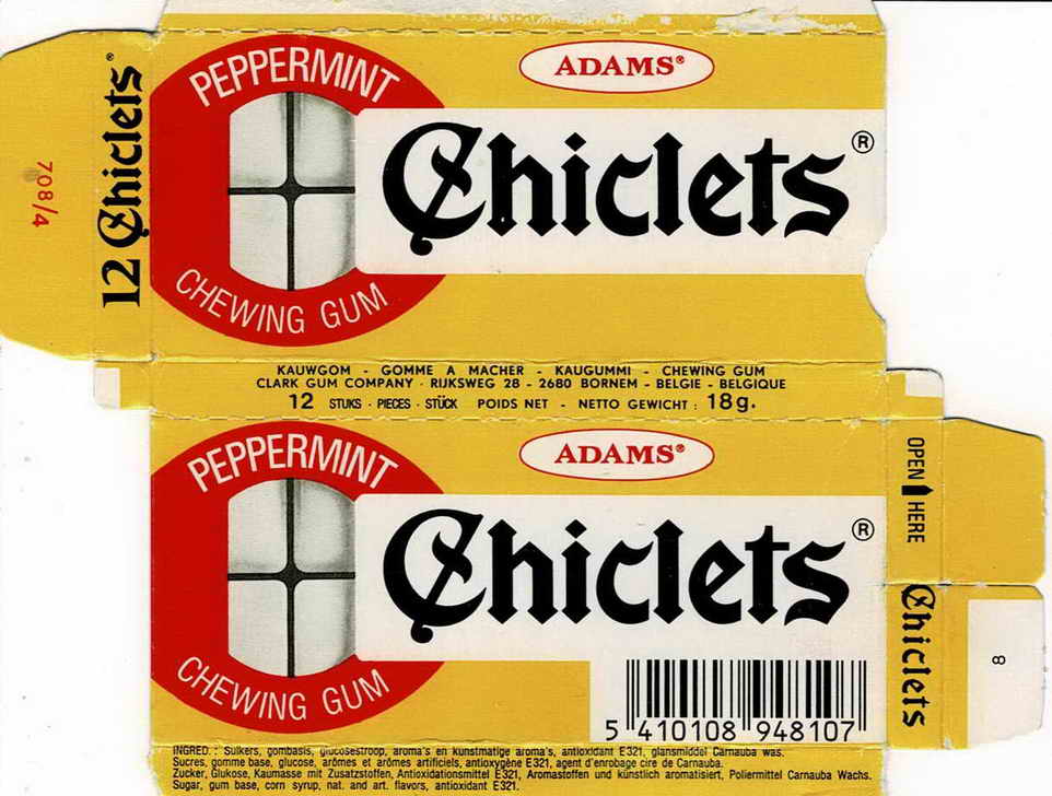 CHICLETS box pellets