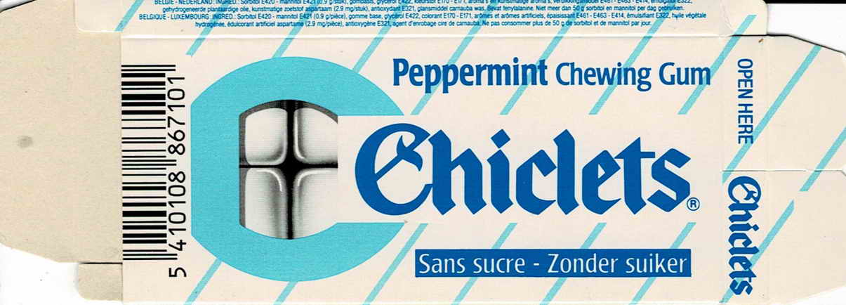 CHICLETS box pellets