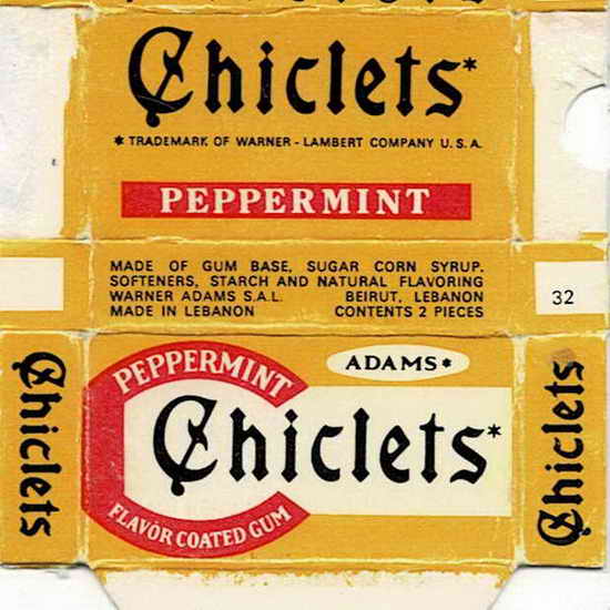 CHICLETS box pellets