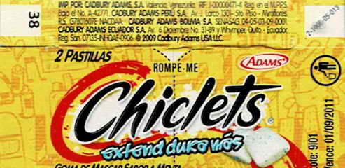 CHICLETS box pellets