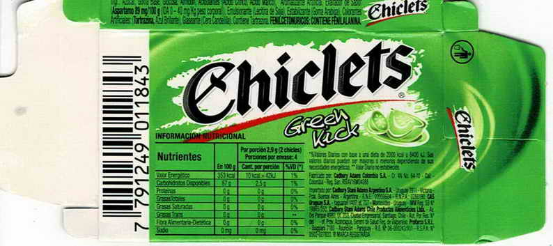 CHICLETS box pellets