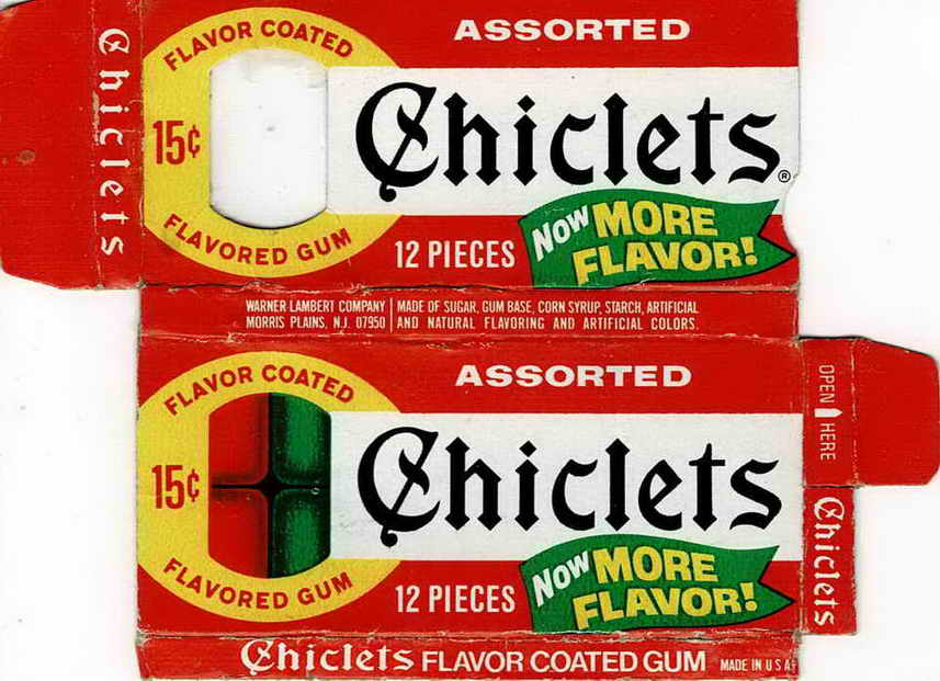 CHICLETS box pellets