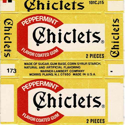 CHICLETS box pellets