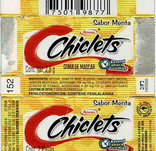 CHICLETS box pellets