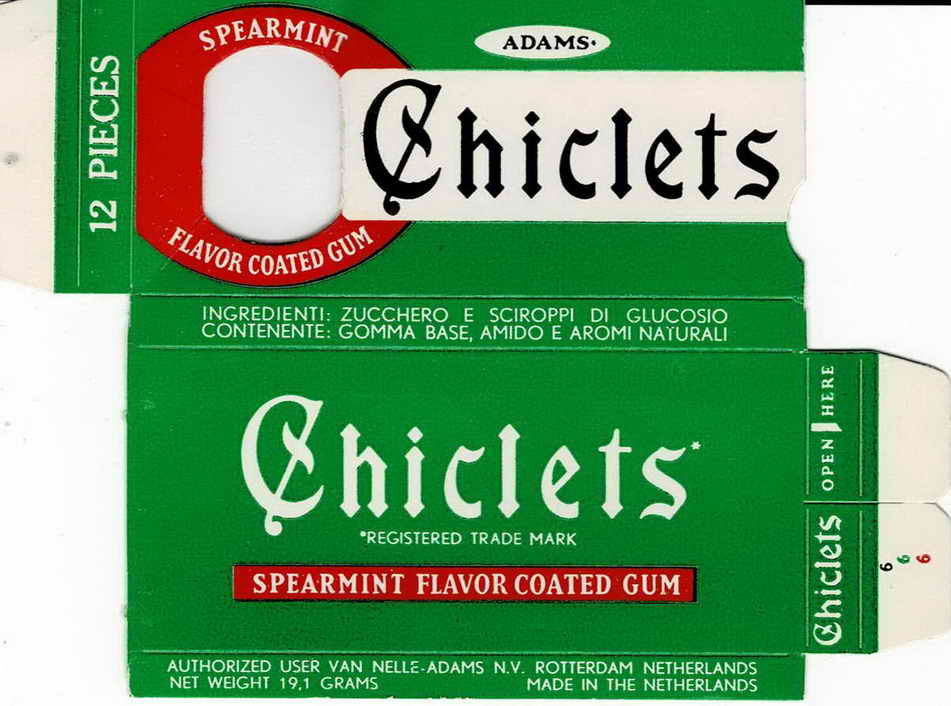 CHICLETS box pellets