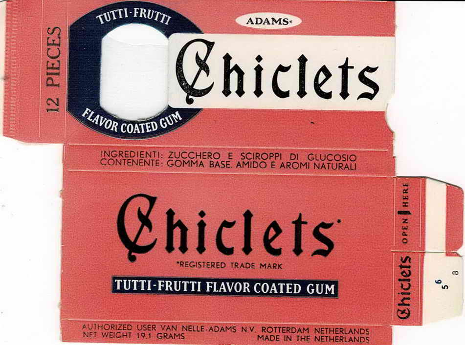 CHICLETS box pellets