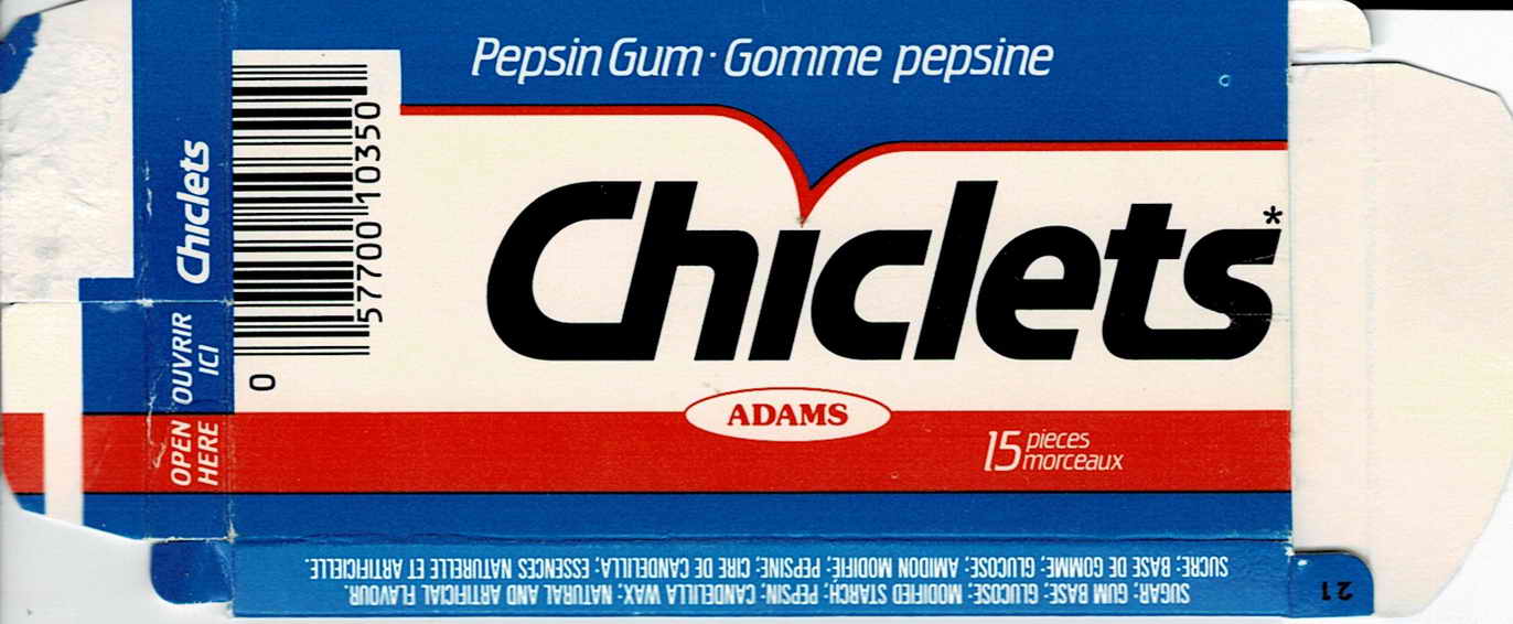 CHICLETS box pellets