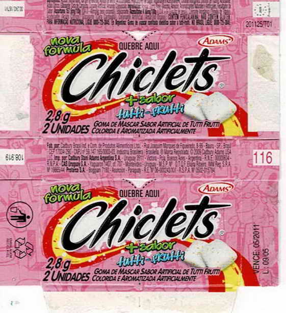 CHICLETS box pellets