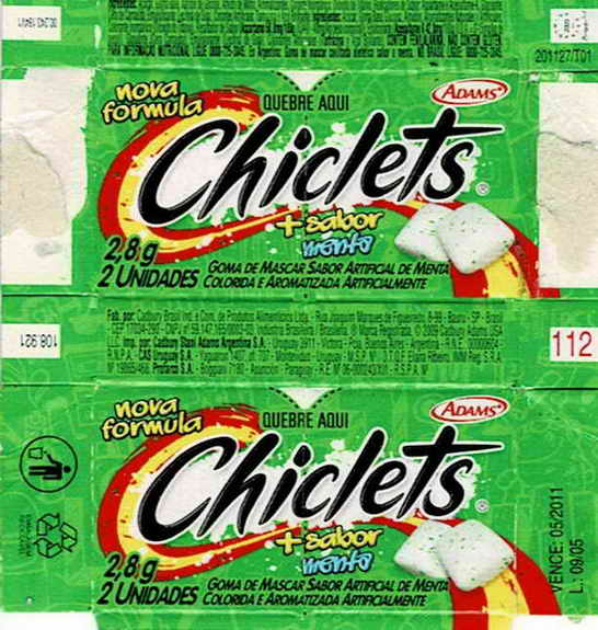 CHICLETS box pellets