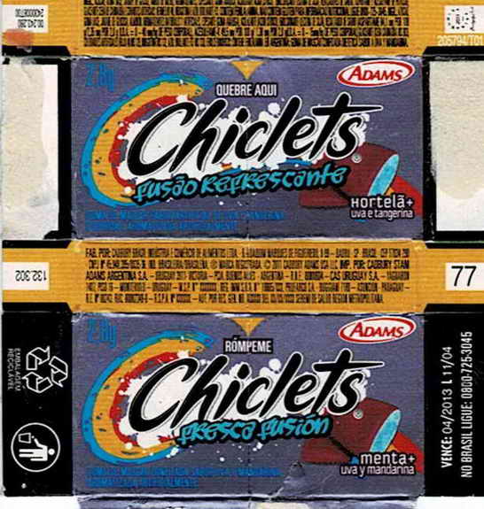 CHICLETS box pellets