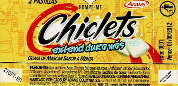 CHICLETS box pellets