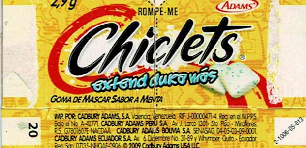 CHICLETS box pellets