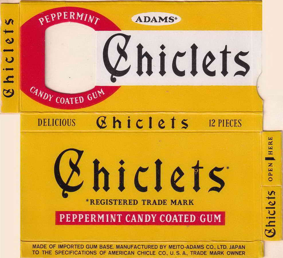 CHICLETS box pellets