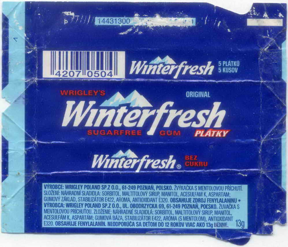 Winterfresh Wrigley sticks