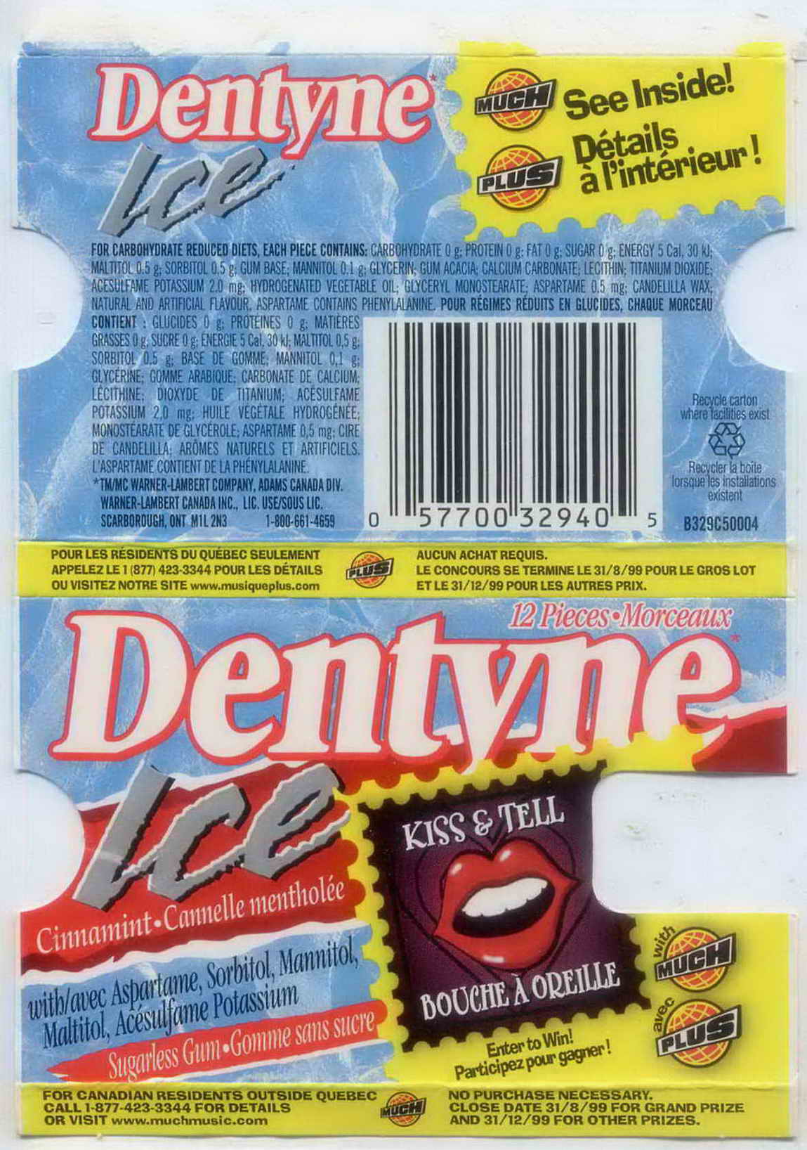 DENTYNE blister pellets Canada