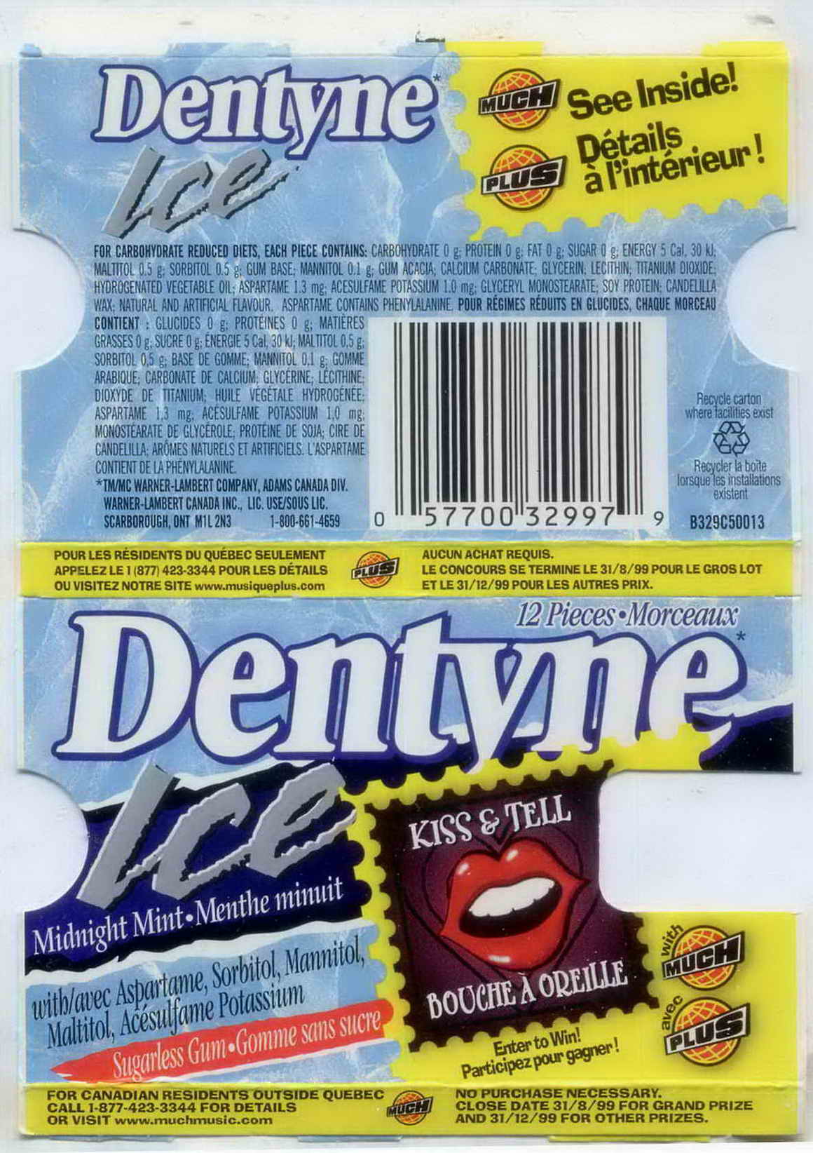 DENTYNE blister pellets Canada