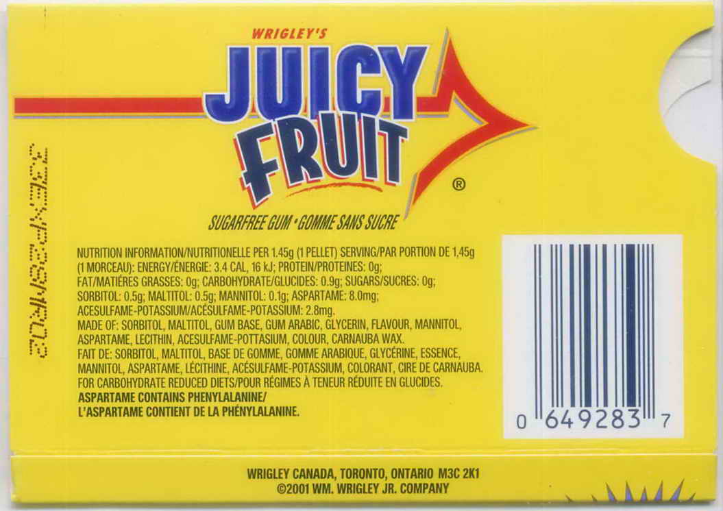 JUICY FRUIT pellets blister